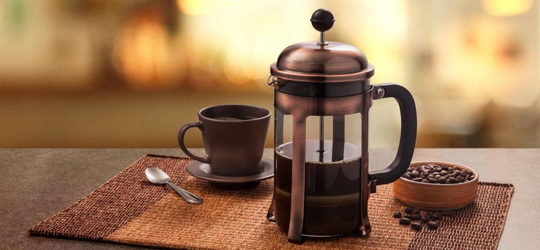 French press for brewing coffee and tea